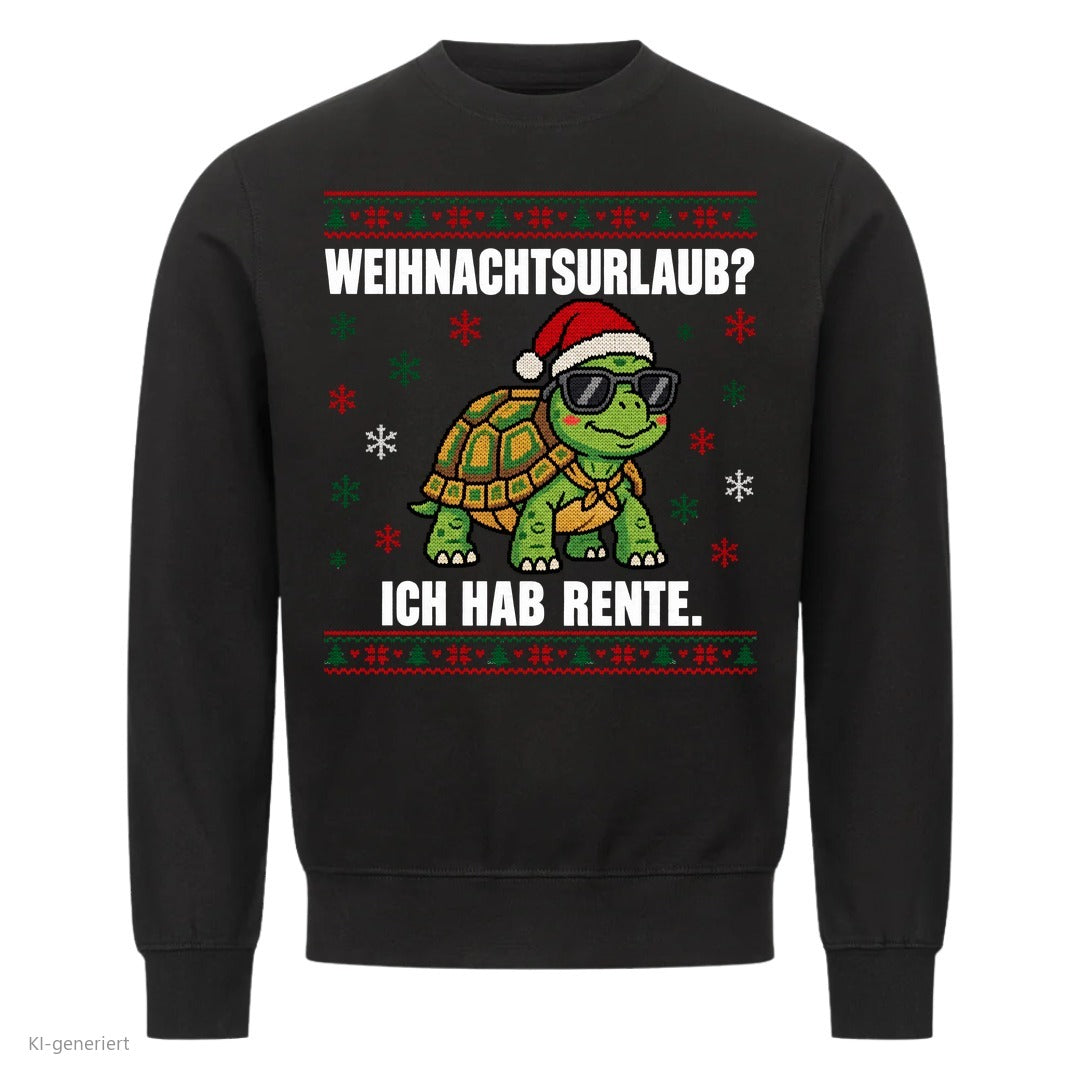 Schildkröte Weihnachtspullover Weihnachtsurlaub? Ich hab Rente - Ugly Christmas Sweater in Schwarz