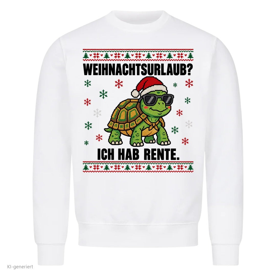 Schildkröte Weihnachtspullover Weihnachtsurlaub? Ich hab Rente - Ugly Christmas Sweater in Weiß