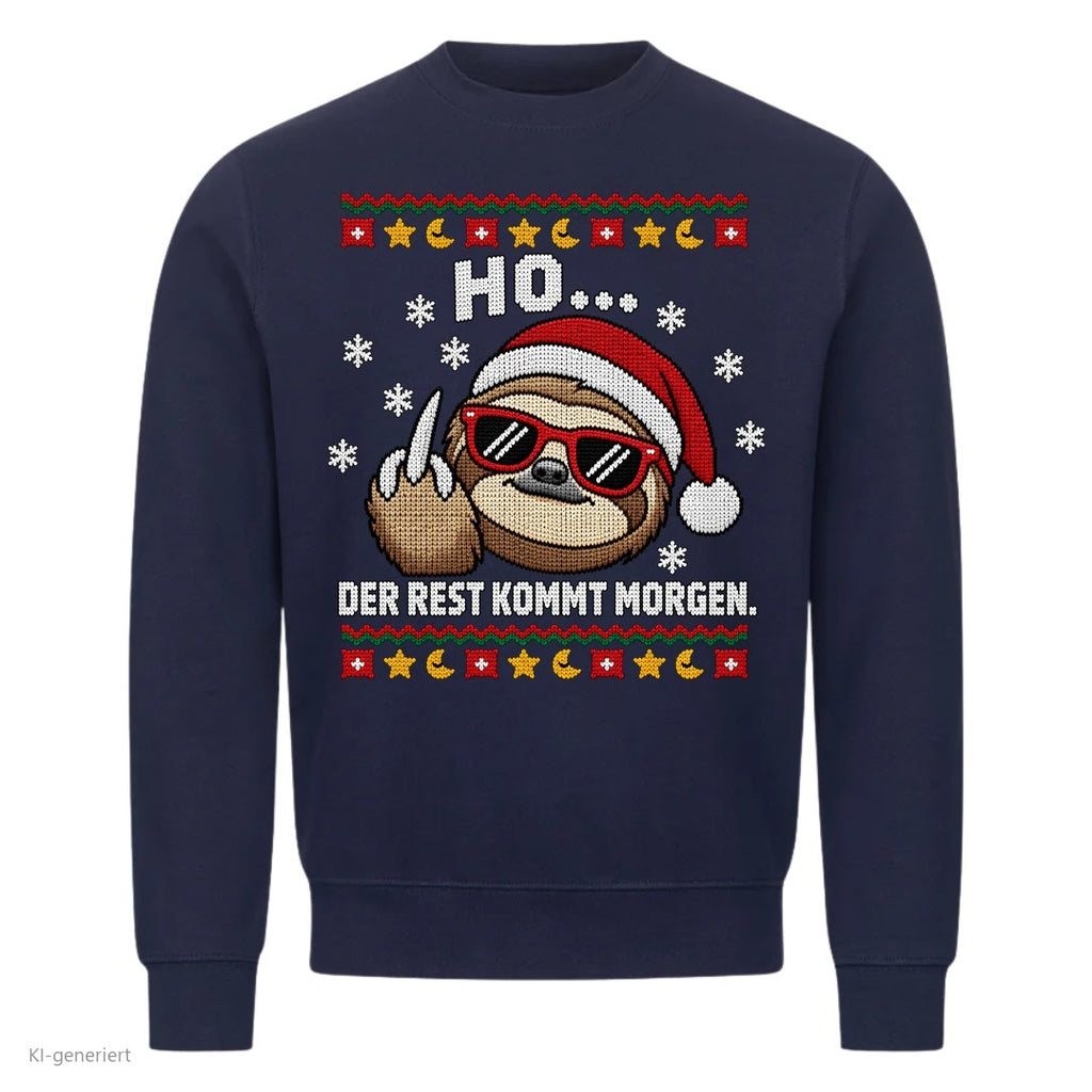 Faultier Weihnachtspullover Ho… der Rest kommt morgen - Ugly Christmas Sweater in Navy