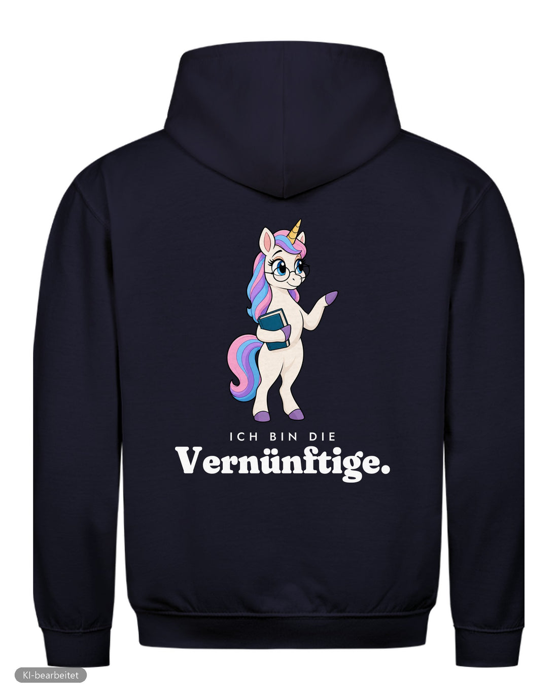 Die Vernünftige und die Verrückte Partnerlook Hoodies: Rückendruck, Hoodie Die Vernünftige in Navy