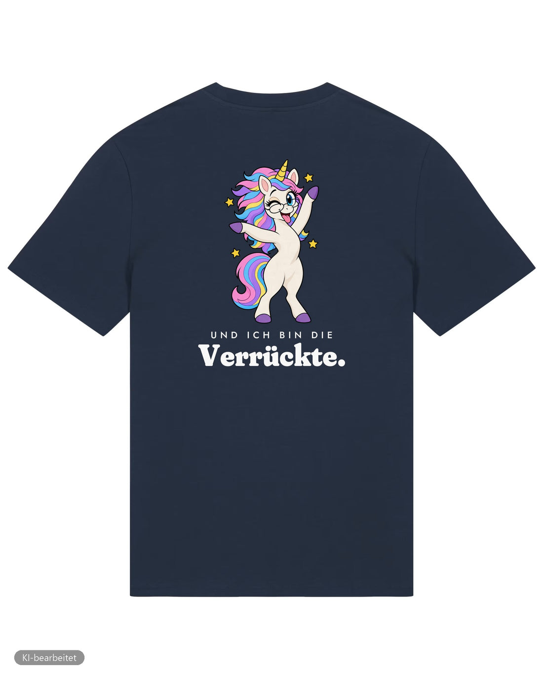Die Vernünftige und die Verrückte Partnerlook T-Shirts: Rückendruck, Shirt Die Verrückte in Navy