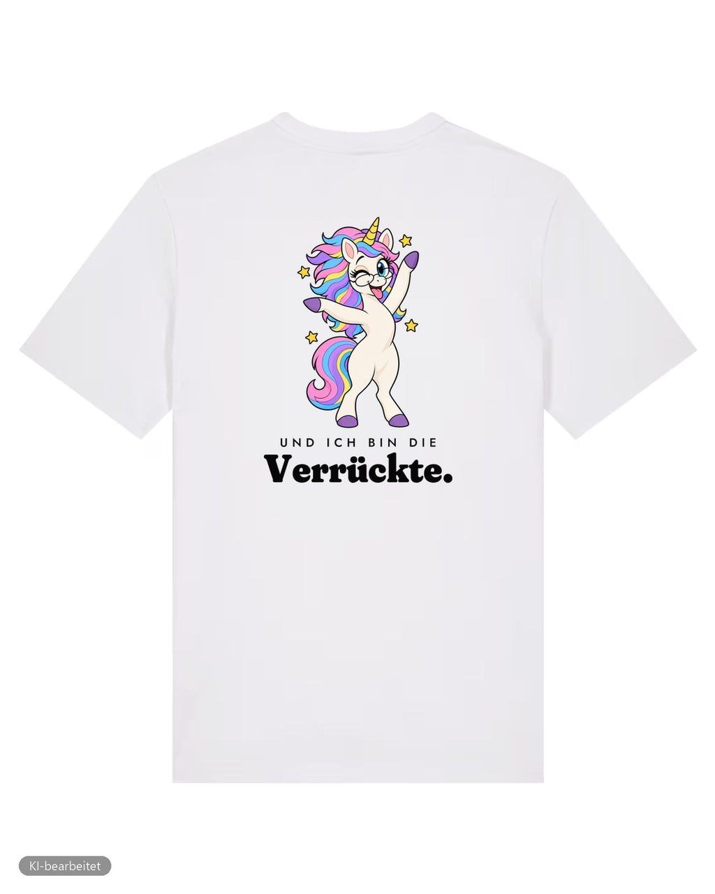 Die Vernünftige und die Verrückte Partnerlook T-Shirts: Rückendruck, Shirt Die Verrückte in Weiß