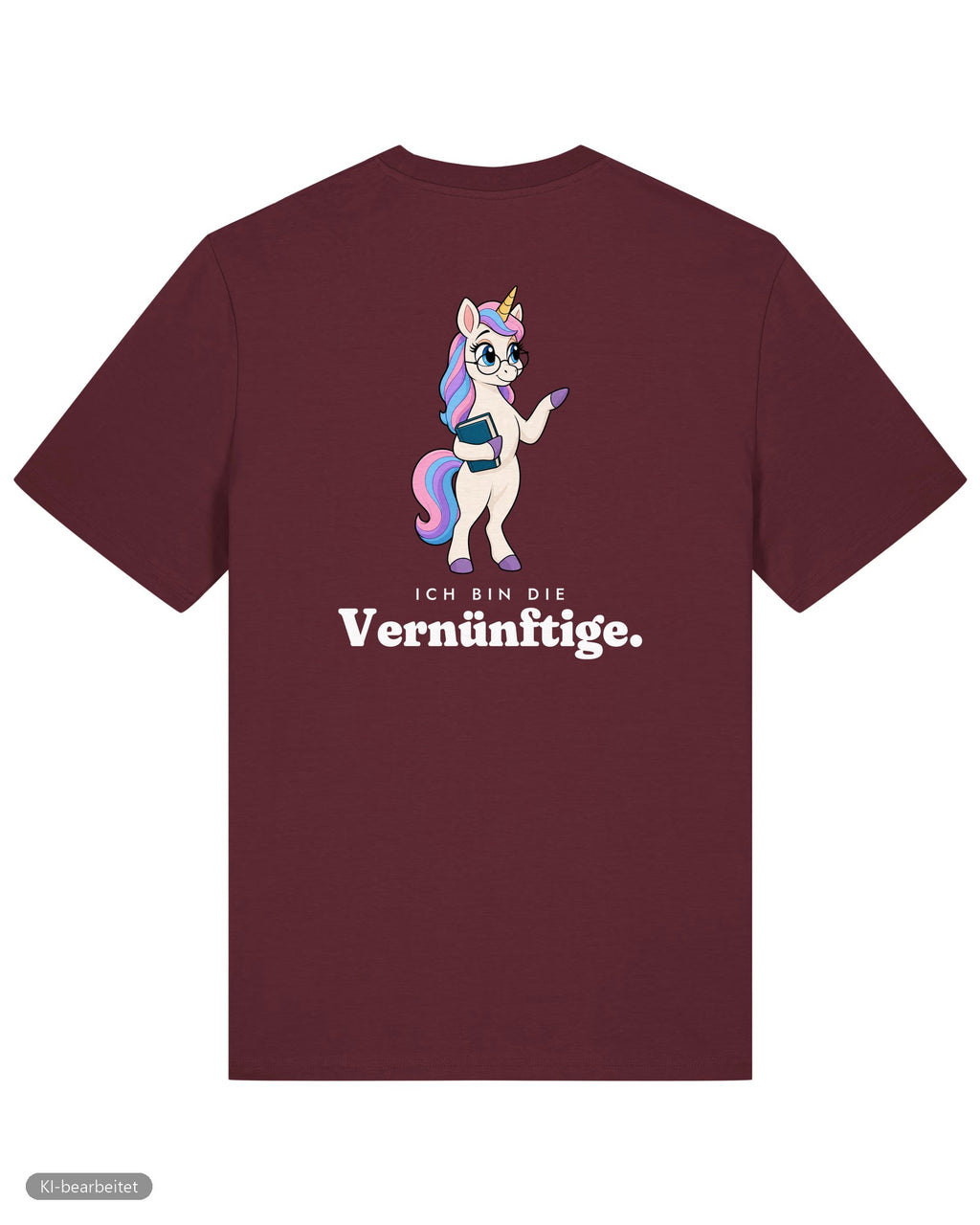 Die Vernünftige und die Verrückte Partnerlook T-Shirts: Rückendruck, Shirt Die Vernünftige in Burgunder