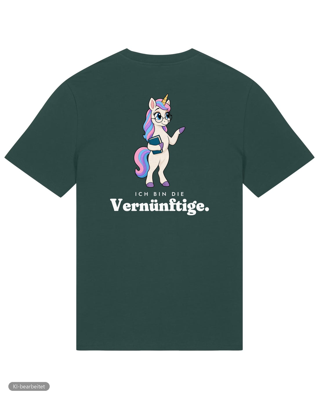 Die Vernünftige und die Verrückte Partnerlook T-Shirts: Rückendruck, Shirt Die Vernünftige in Grün