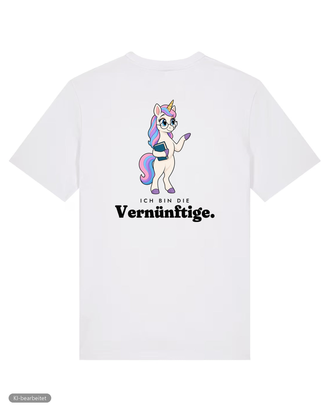 Die Vernünftige und die Verrückte Partnerlook T-Shirts: Rückendruck, Shirt Die Vernünftige in Weiß