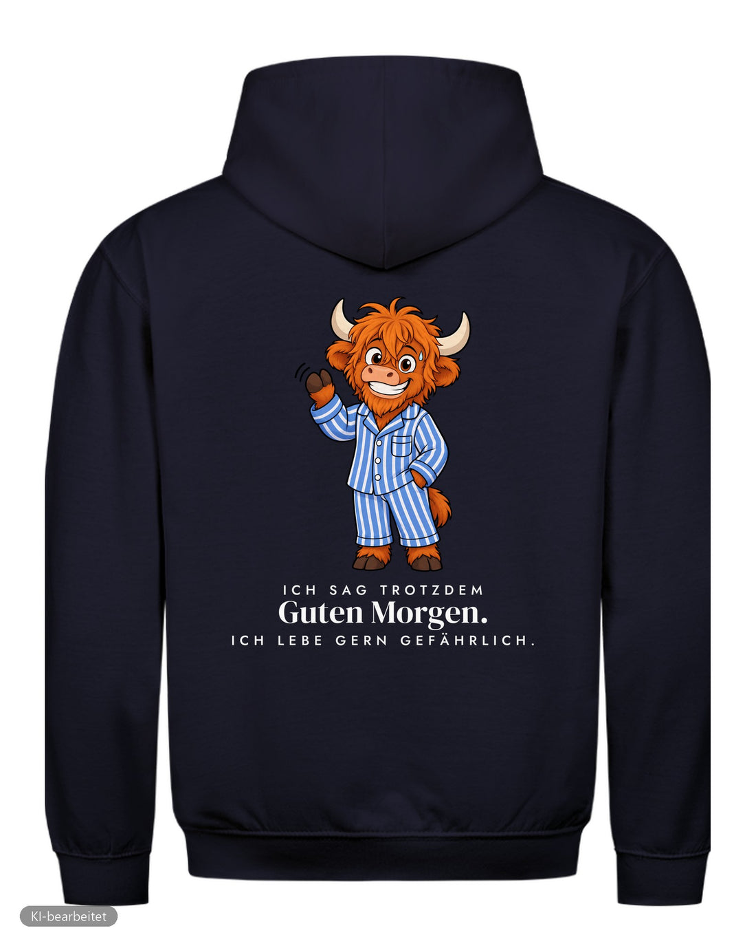 Vor dem ersten Kaffee Partnerlook Hoodies: Rückendruck, Hoodie für ihn in Navy