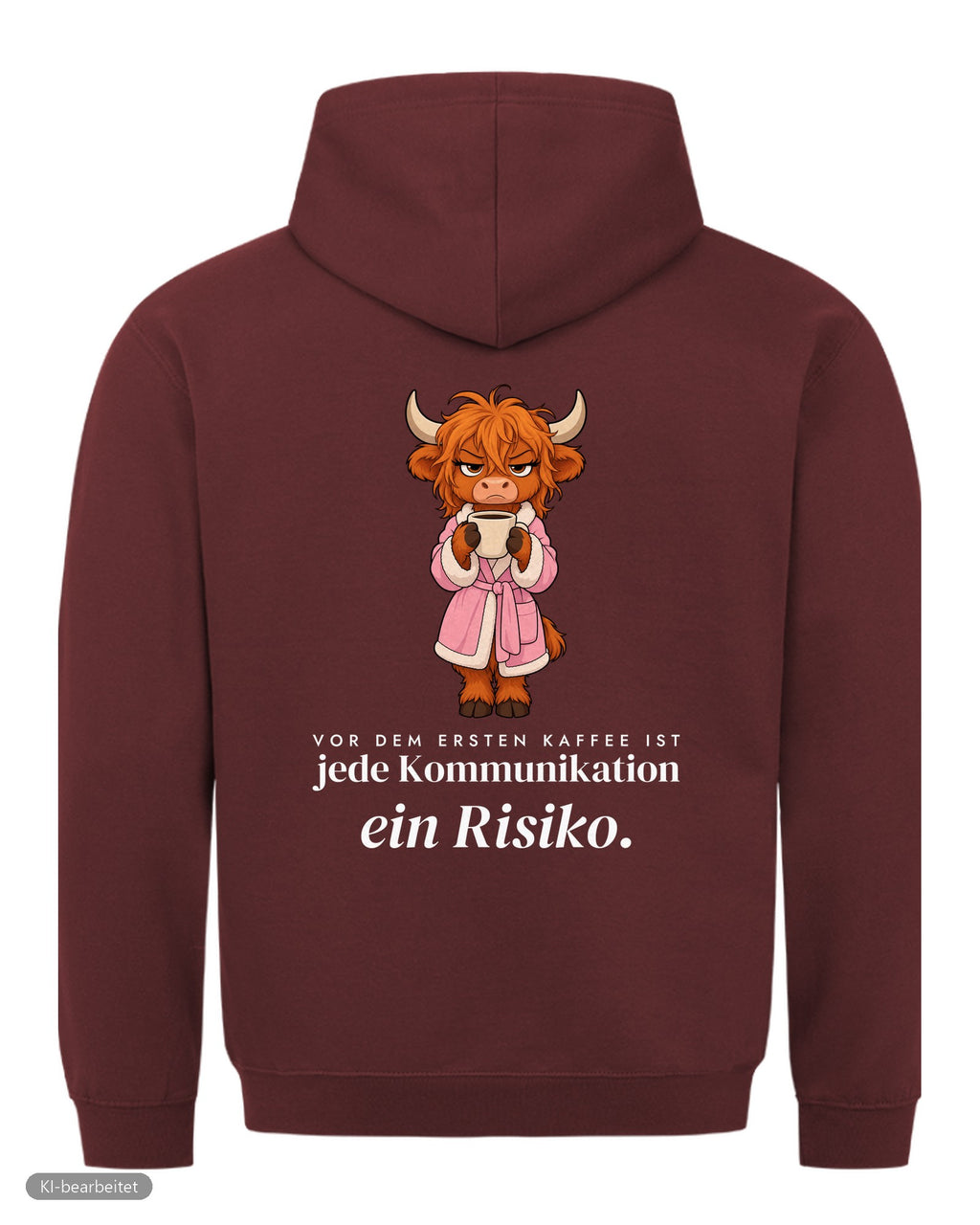 Vor dem ersten Kaffee Partnerlook Hoodies: Rückendruck, Hoodie für sie in Burgunder