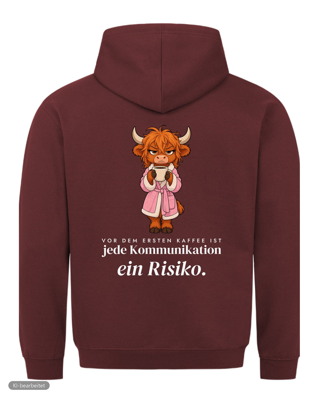 Vor dem ersten Kaffee Partnerlook Hoodies: Rückendruck, Hoodie für sie in Burgunder