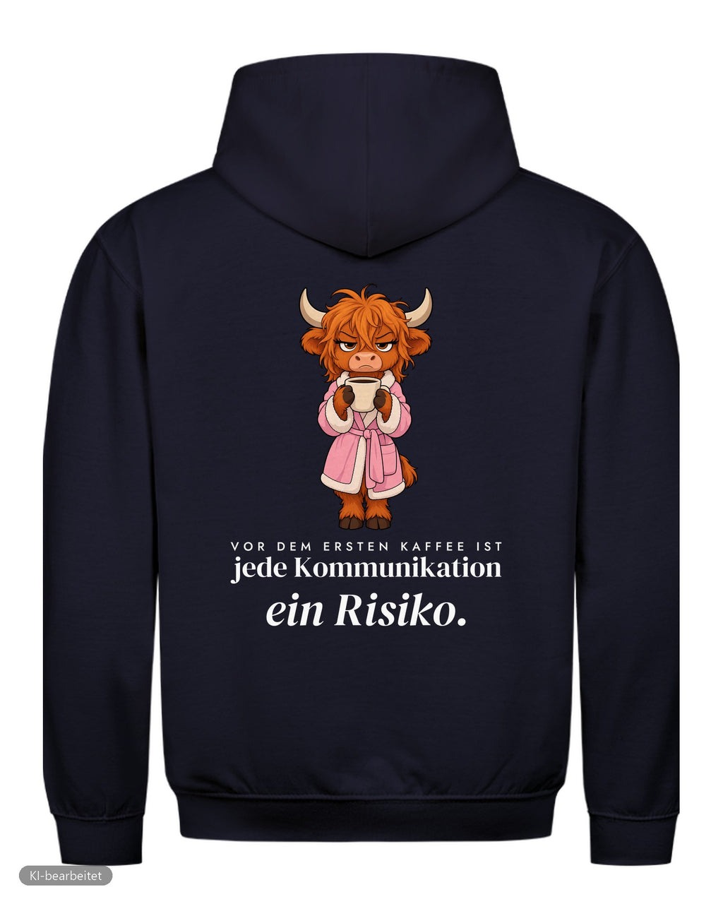 Vor dem ersten Kaffee Partnerlook Hoodies: Rückendruck, Hoodie für sie in Navy
