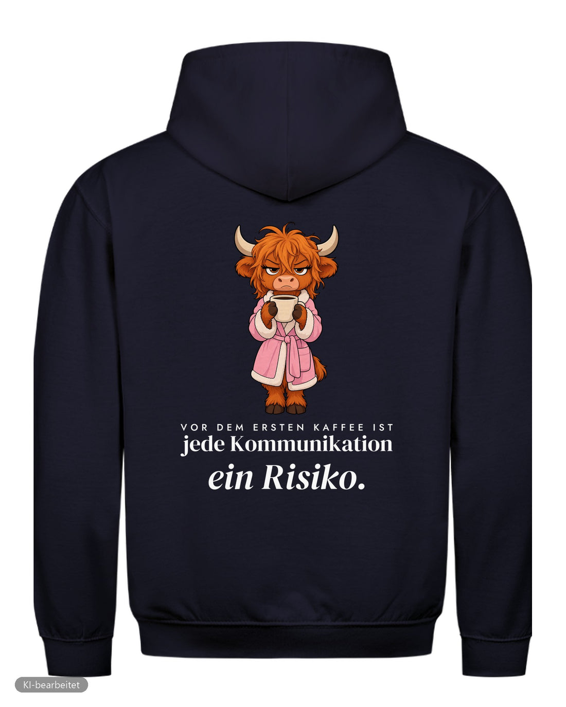Vor dem ersten Kaffee Partnerlook Hoodies: Rückendruck, Hoodie für sie in Navy