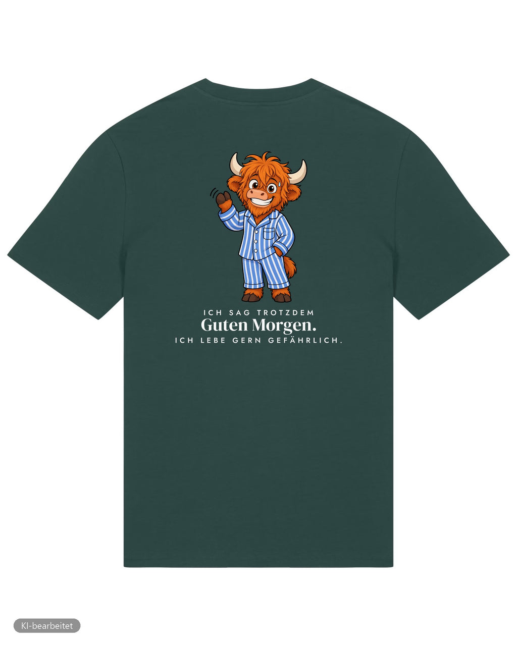 Vor dem ersten Kaffee Partnerlook T-Shirts: Rückendruck, Shirt für ihn in Grün