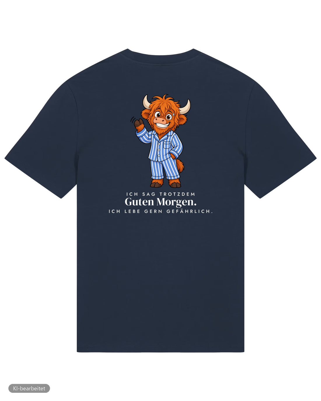Vor dem ersten Kaffee Partnerlook T-Shirts: Rückendruck, Shirt für ihn in Navy