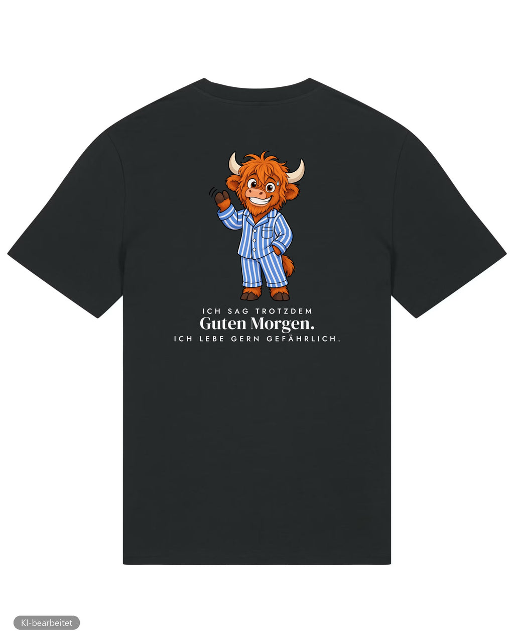 Vor dem ersten Kaffee Partnerlook T-Shirts: Rückendruck, Shirt für ihn in Schwarz