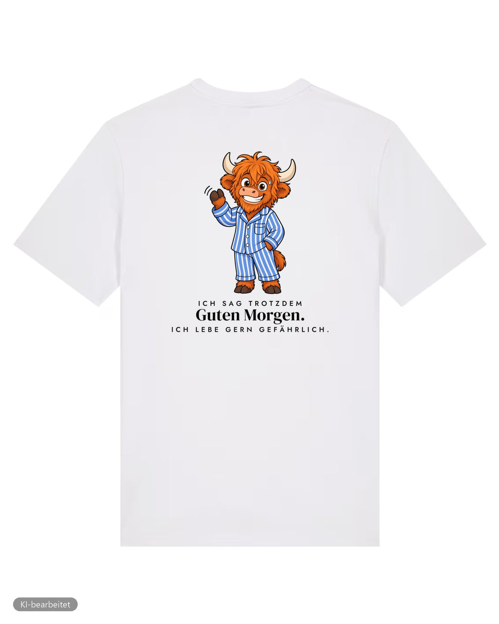 Vor dem ersten Kaffee Partnerlook T-Shirts: Rückendruck, Shirt für ihn in Weiß