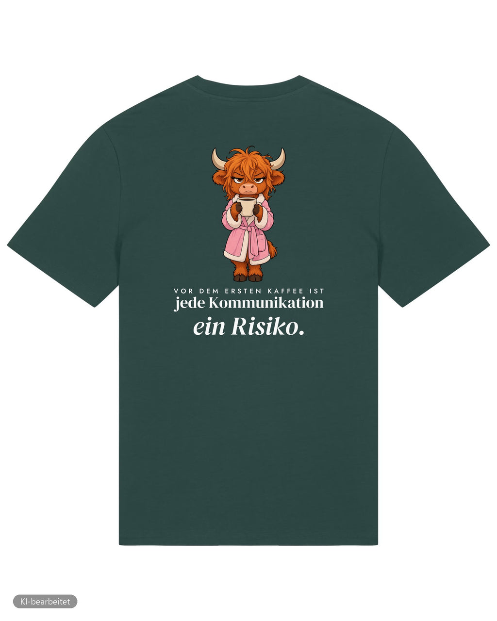 Vor dem ersten Kaffee Partnerlook T-Shirts: Rückendruck, Shirt für sie in Grün