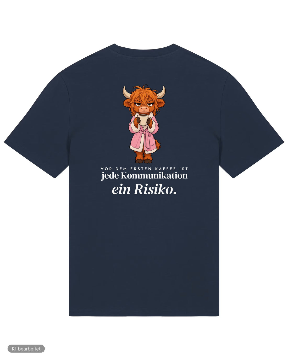 Vor dem ersten Kaffee Partnerlook T-Shirts: Rückendruck, Shirt für sie in Navy