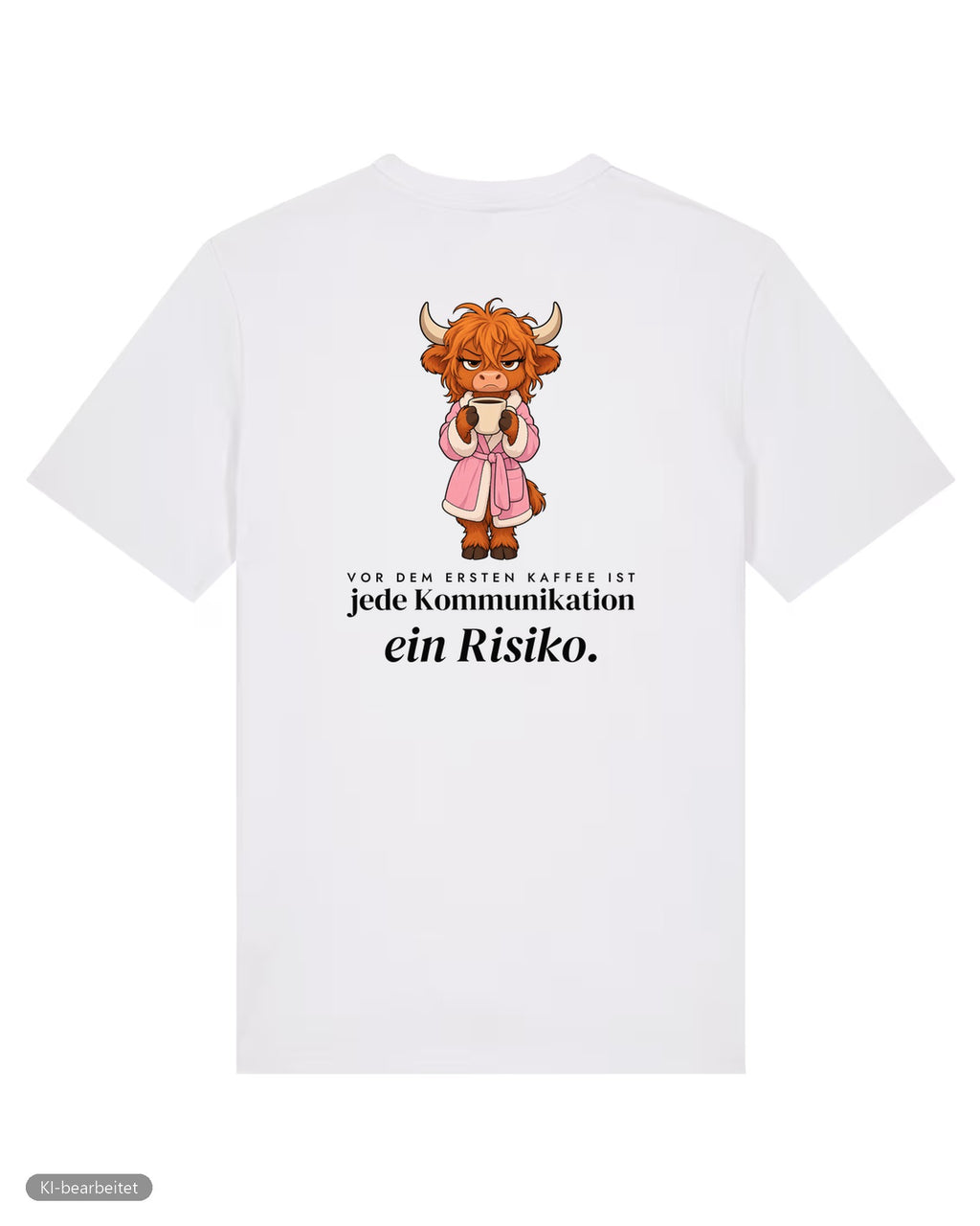 Vor dem ersten Kaffee Partnerlook T-Shirts: Rückendruck, Shirt für sie in Weiß