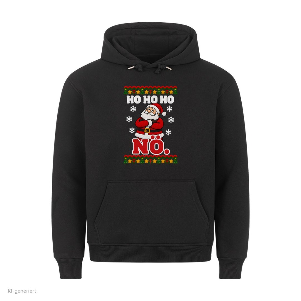 Weihnachtsmann Weihnachtshoodie Ho Ho Ho, nö - Ugly Christmas Hoodie in Schwarz