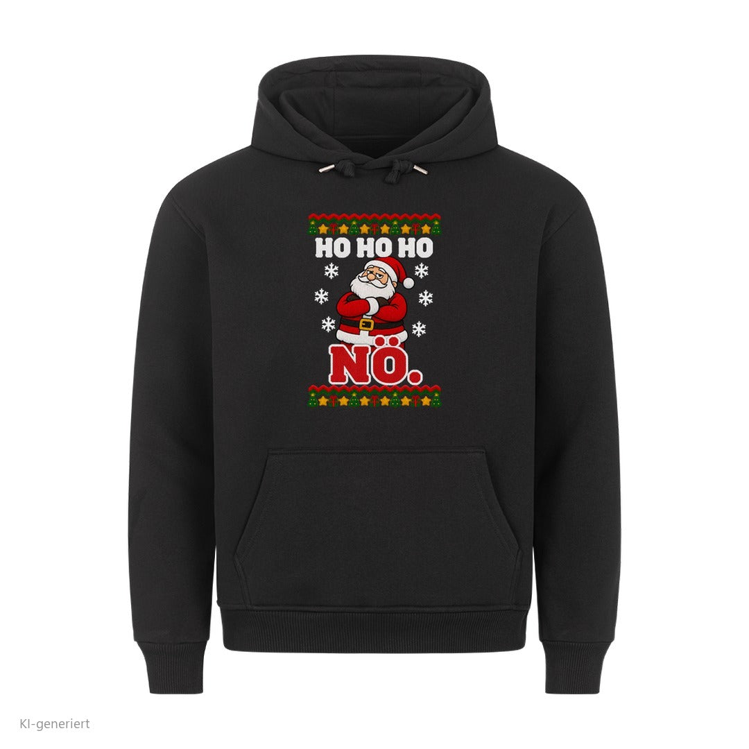 Weihnachtsmann Weihnachtshoodie Ho Ho Ho, nö - Ugly Christmas Hoodie in Schwarz
