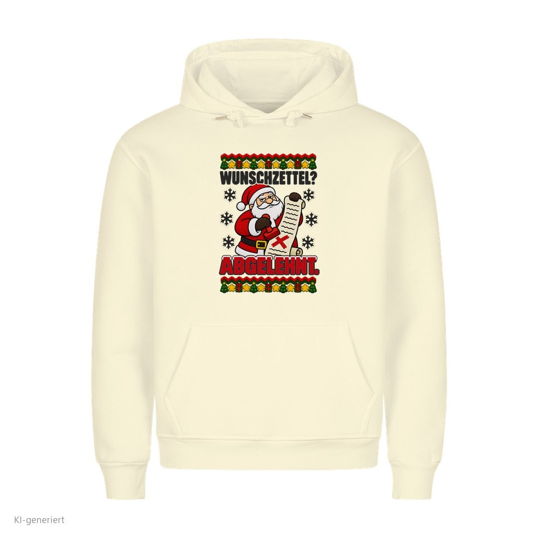 Weihnachtsmann Weihnachtshoodie Wunschzettel abgelehnt - Ugly Christmas Hoodie in Beige