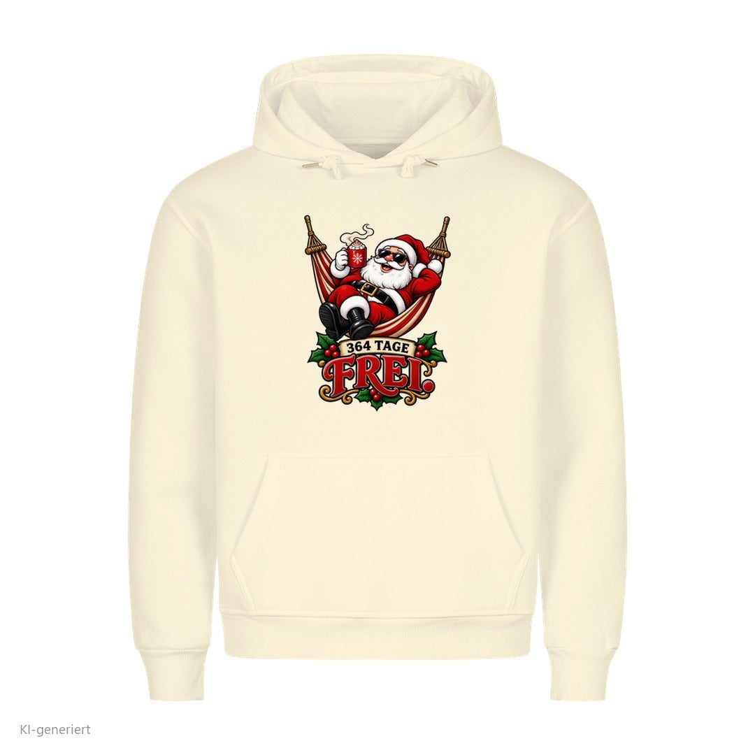 Weihnachtsmann Weihnachtshoodie 364 Tage frei - Weihnachtshoodie in Beige