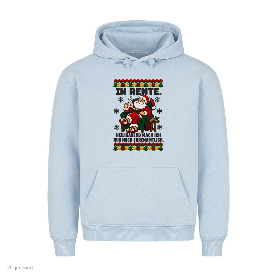 Weihnachtsmann Weihnachtshoodie In Rente, nur noch ehrenamtlich - Ugly Christmas Hoodie in Babyblau