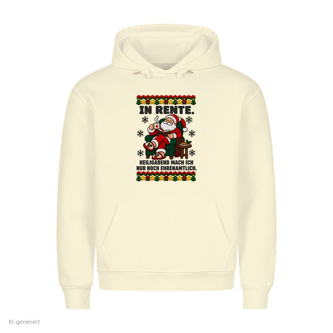 Weihnachtsmann Weihnachtshoodie In Rente, nur noch ehrenamtlich - Ugly Christmas Hoodie in Beige