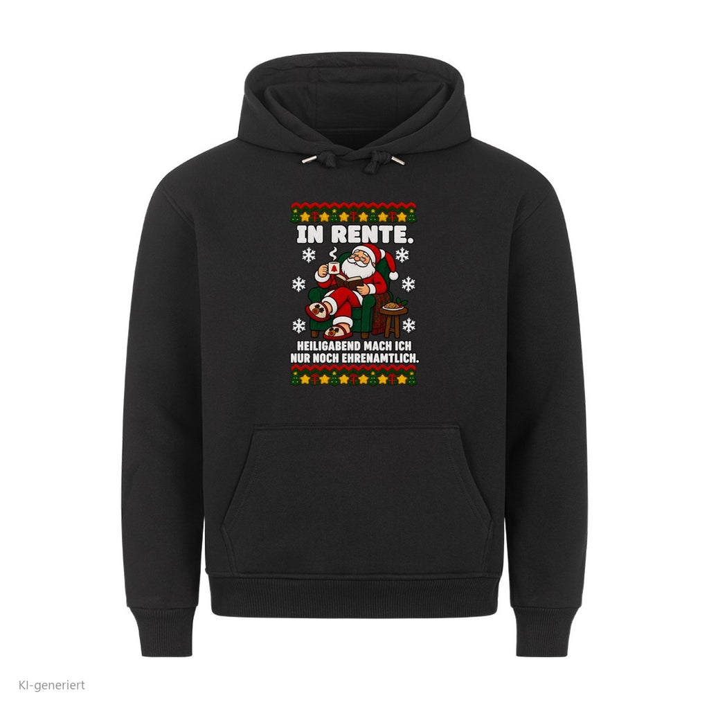 Weihnachtsmann Weihnachtshoodie In Rente, nur noch ehrenamtlich - Ugly Christmas Hoodie in Schwarz