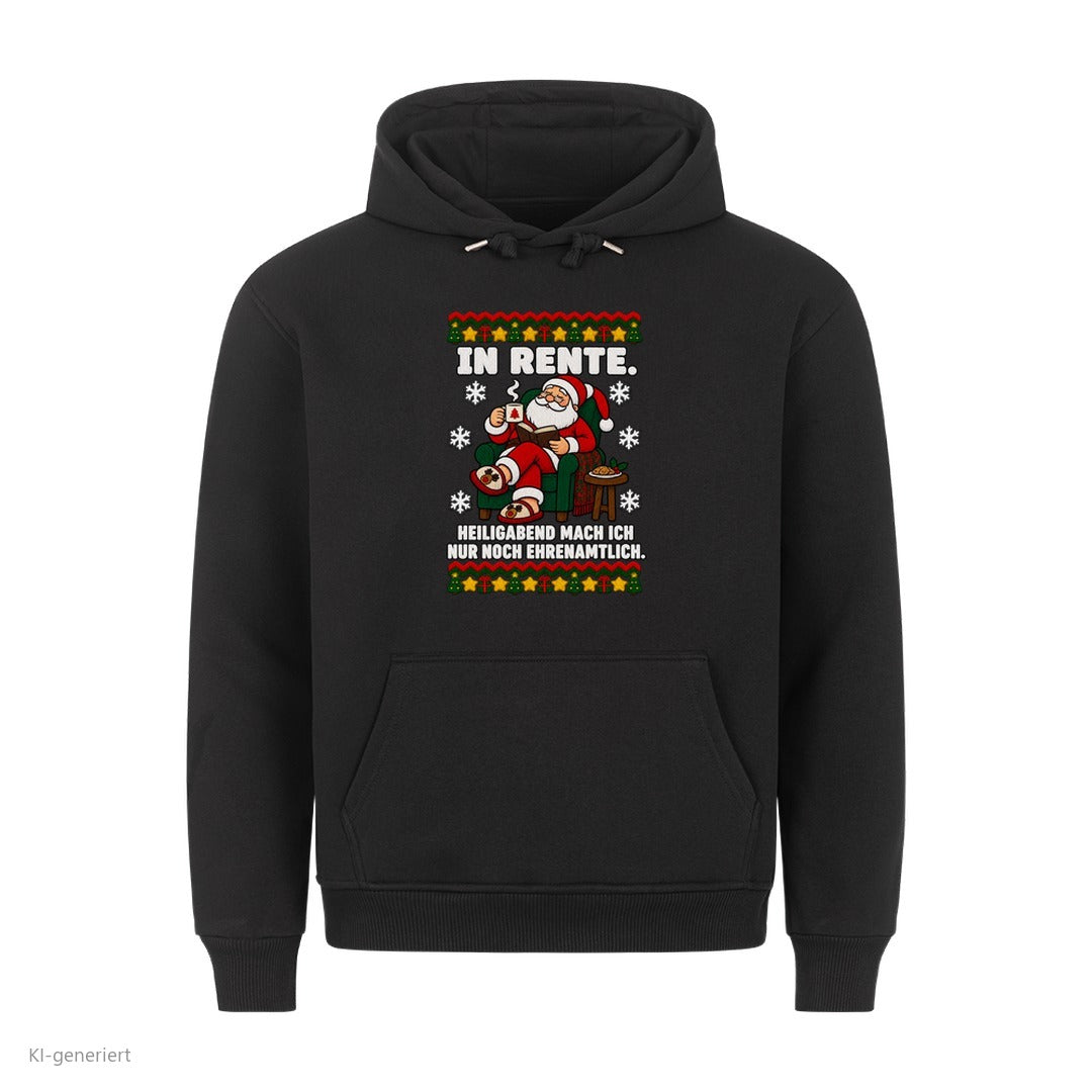 Weihnachtsmann Weihnachtshoodie In Rente, nur noch ehrenamtlich - Ugly Christmas Hoodie in Schwarz