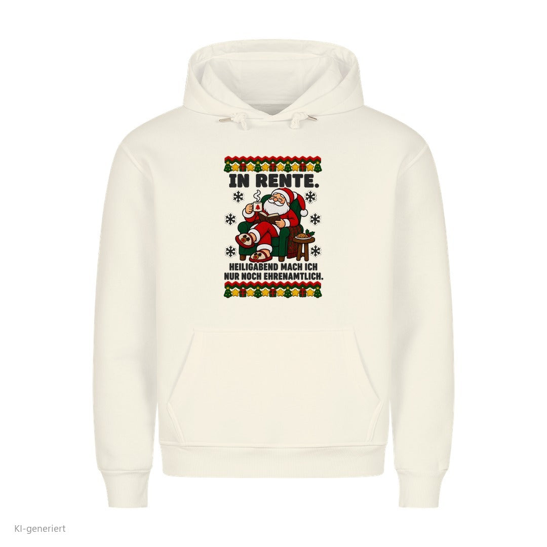 Weihnachtsmann Weihnachtshoodie In Rente, nur noch ehrenamtlich - Ugly Christmas Hoodie in Weiß