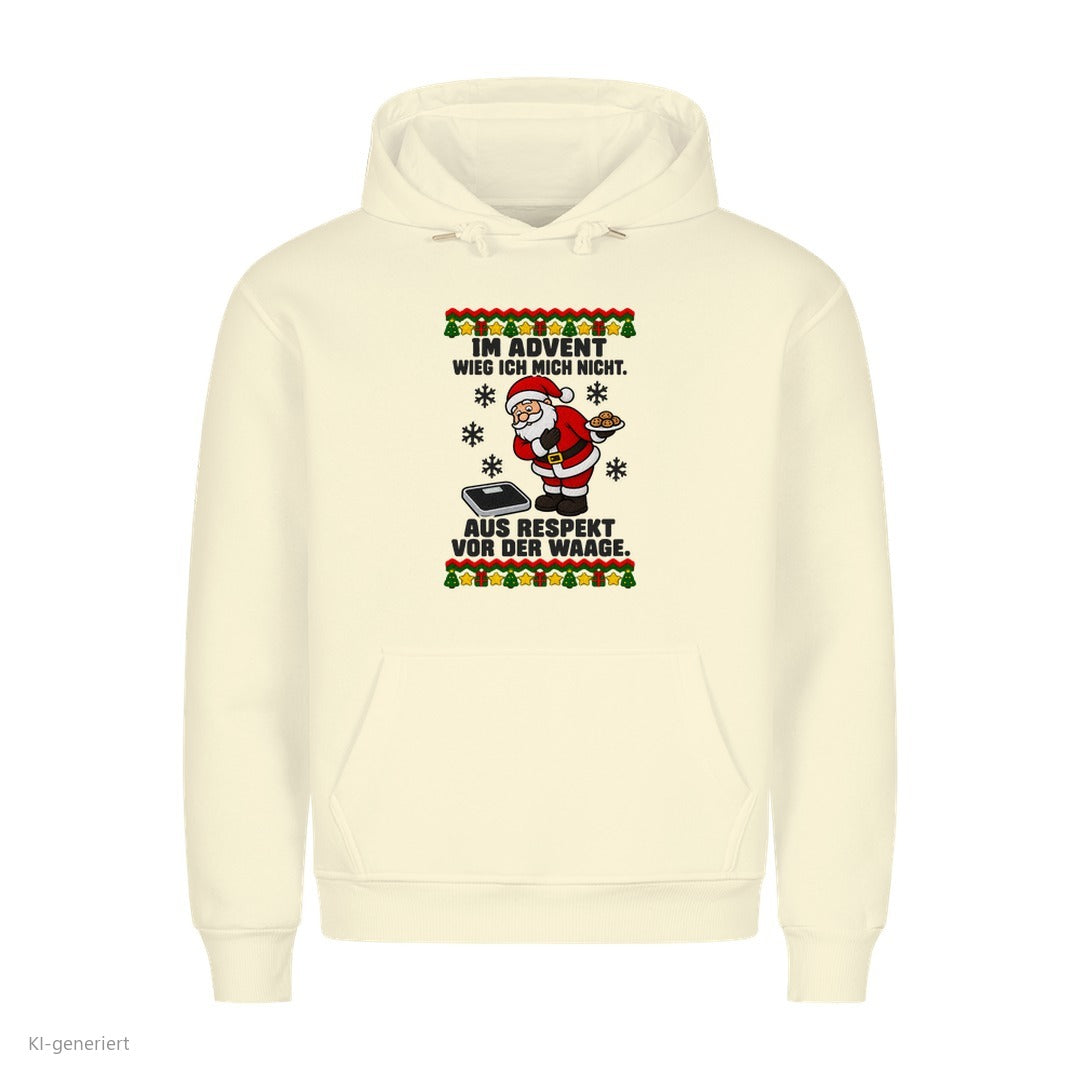 Weihnachtsmann Weihnachtshoodie Im Advent wieg ich mich nicht - Ugly Christmas Hoodie in Beige