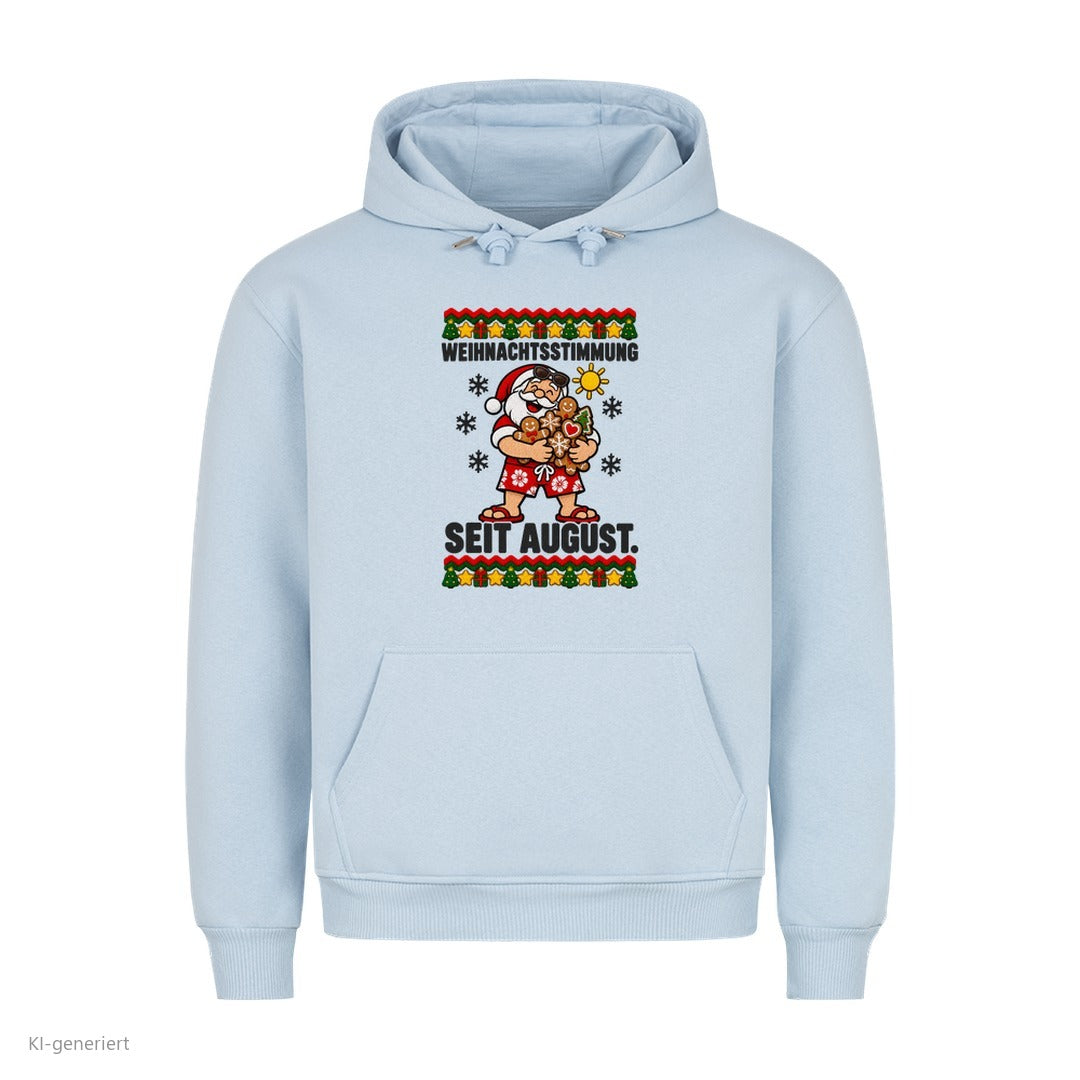 Weihnachtsmann Weihnachtshoodie Weihnachtsstimmung seit August - Ugly Christmas Hoodie in Babyblau