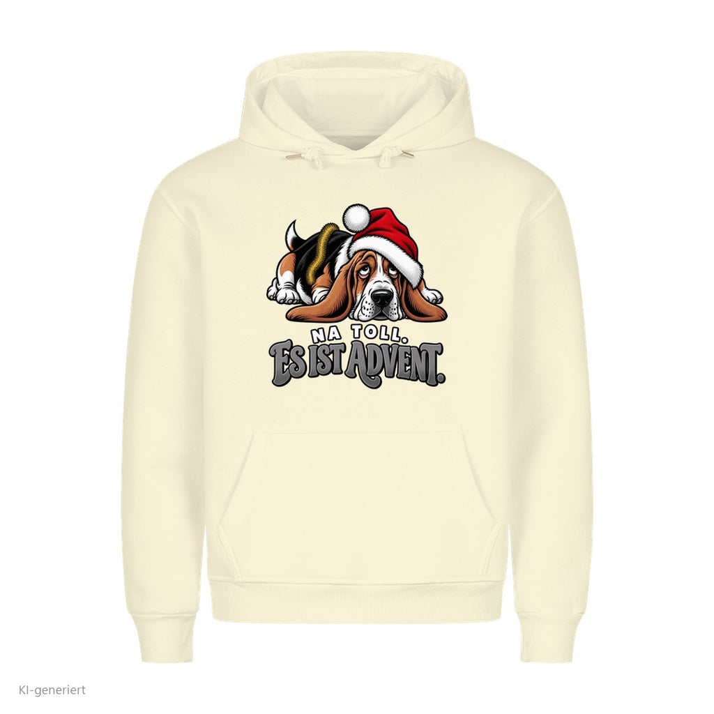 Partner Weihnachtshoodies Basset: Na toll. Es ist Advent - Hoodie in Beige