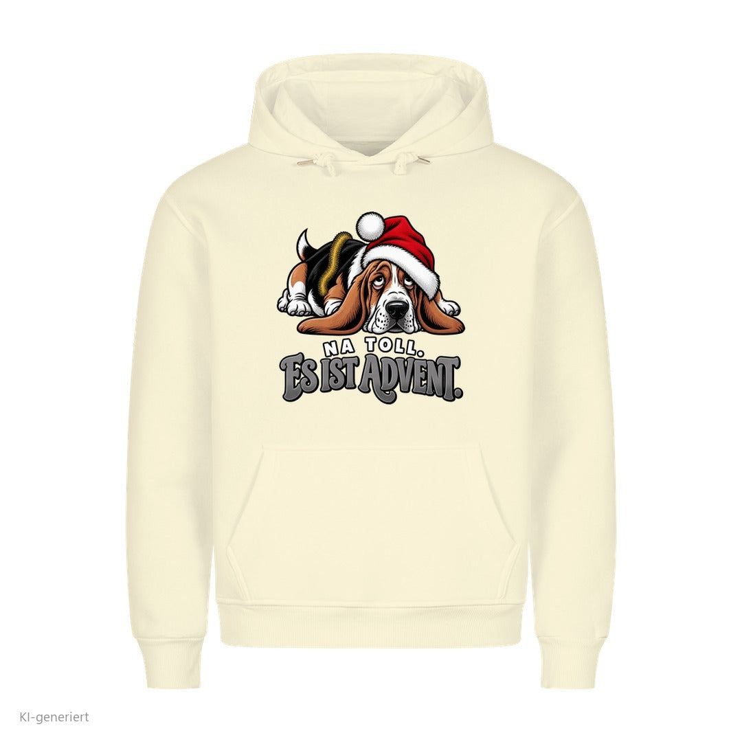 Partner Weihnachtshoodies Basset: Na toll. Es ist Advent - Hoodie in Beige