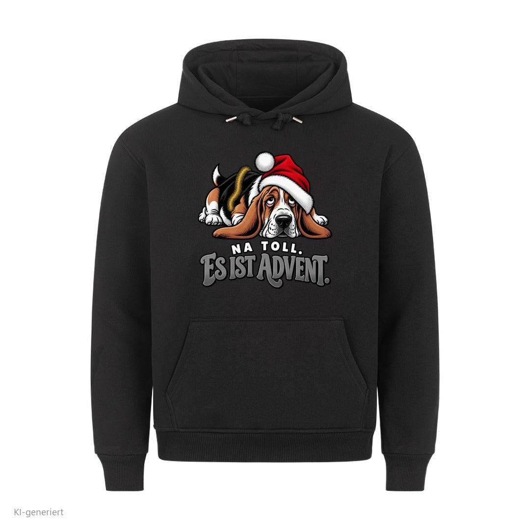 Partner Weihnachtshoodies Basset: Na toll. Es ist Advent - Hoodie in Schwarz