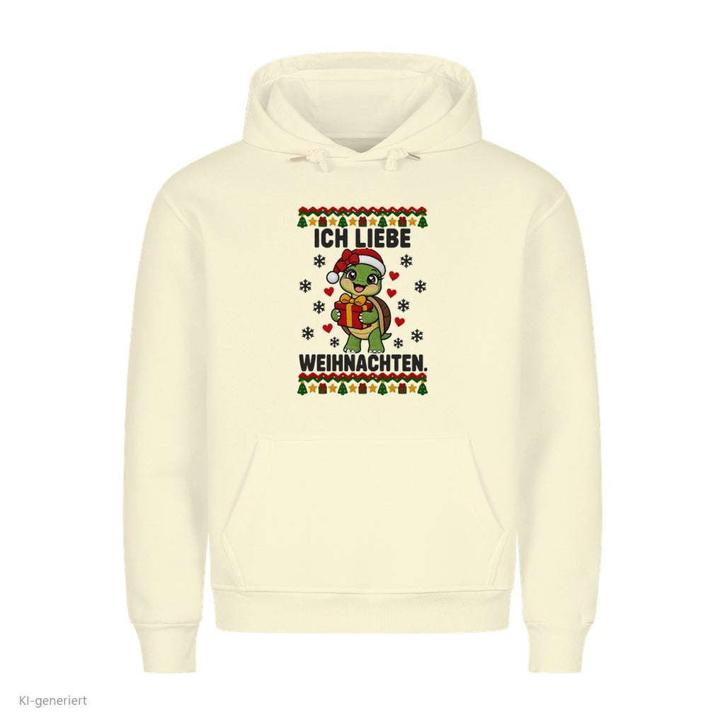 Partner Weihnachtshoodies Schildkröte: Ich liebe Weihnachten - Hoodie in Beige