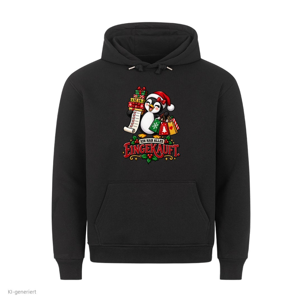 Partner Weihnachtshoodies Pinguin: Ich hab alles eingekauft - Hoodie in Schwarz