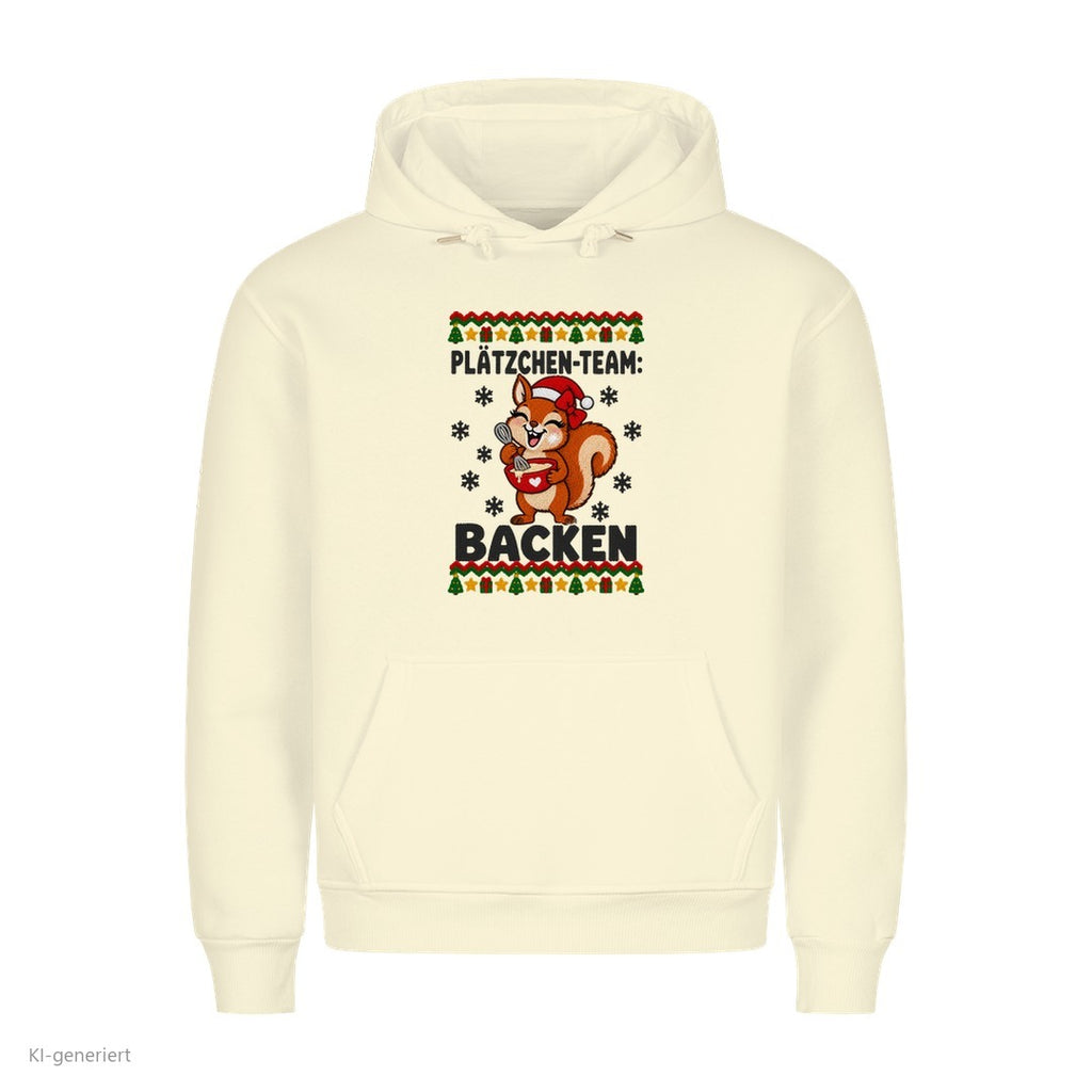 Partner Weihnachtshoodies Eichhörnchen: Plätzchen-Team: Backen - Hoodie in Beige