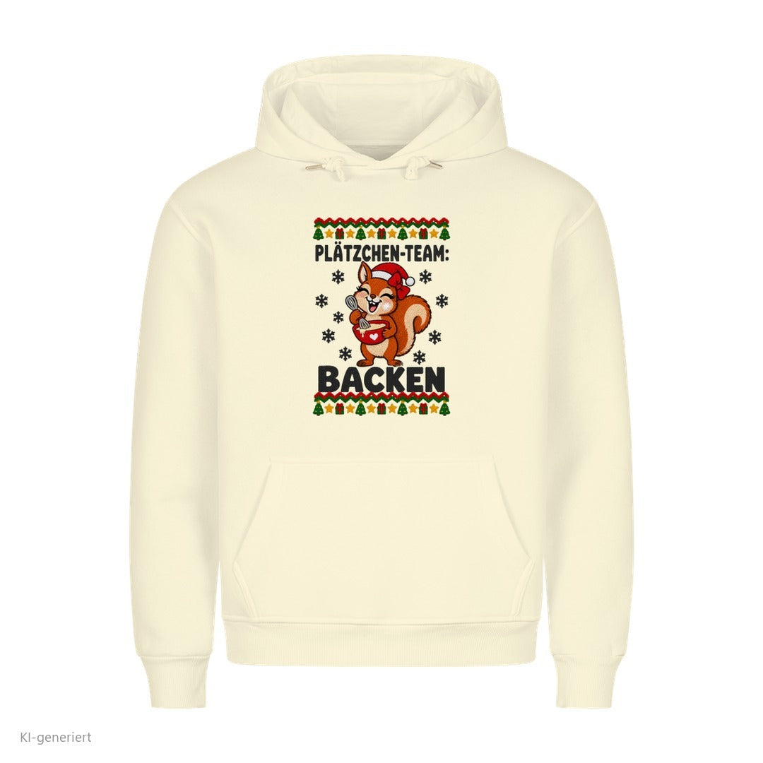 Partner Weihnachtshoodies Eichhörnchen: Plätzchen-Team: Backen - Hoodie in Beige