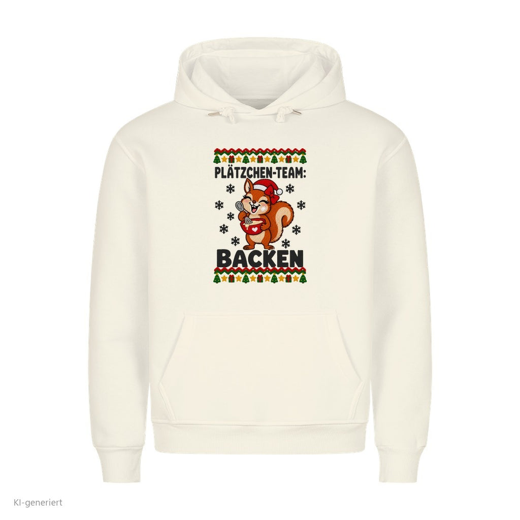 Partner Weihnachtshoodies Eichhörnchen: Plätzchen-Team: Backen - Hoodie in Weiß
