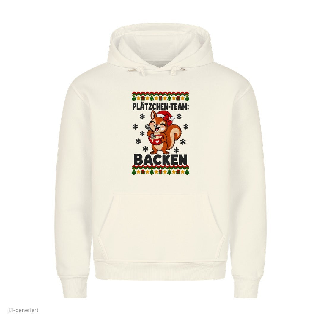 Partner Weihnachtshoodies Eichhörnchen: Plätzchen-Team: Backen - Hoodie in Weiß