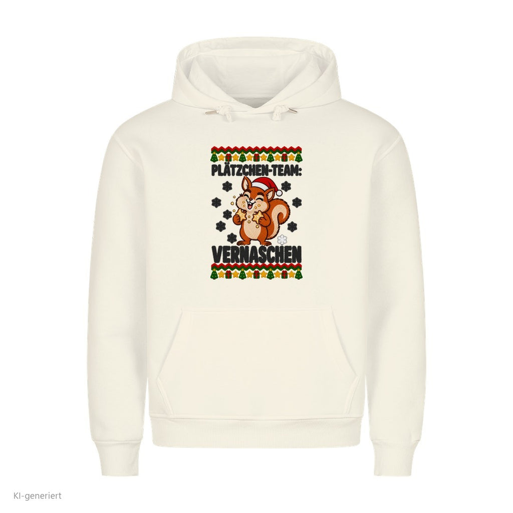 Partner Weihnachtshoodies Eichhörnchen: Plätzchen-Team: Vernaschen - Hoodie in Weiß