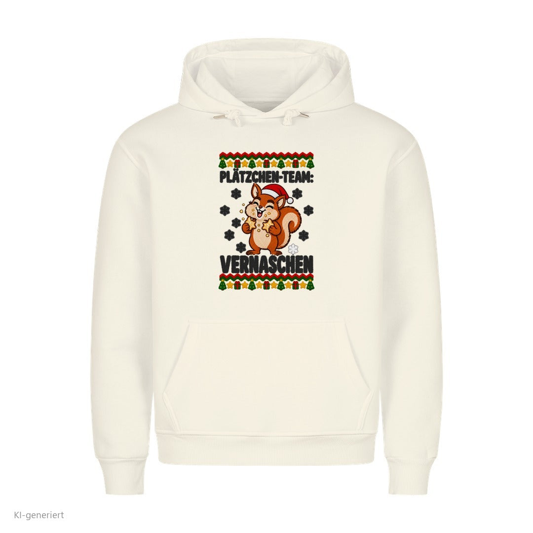 Partner Weihnachtshoodies Eichhörnchen: Plätzchen-Team: Vernaschen - Hoodie in Weiß