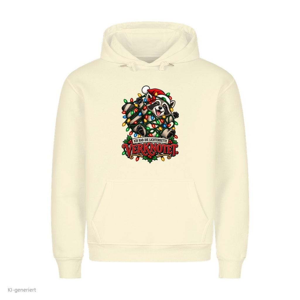 Partner Weihnachtshoodies Waschbär: Ich hab die Lichterkette verknotet - Hoodie in Beige