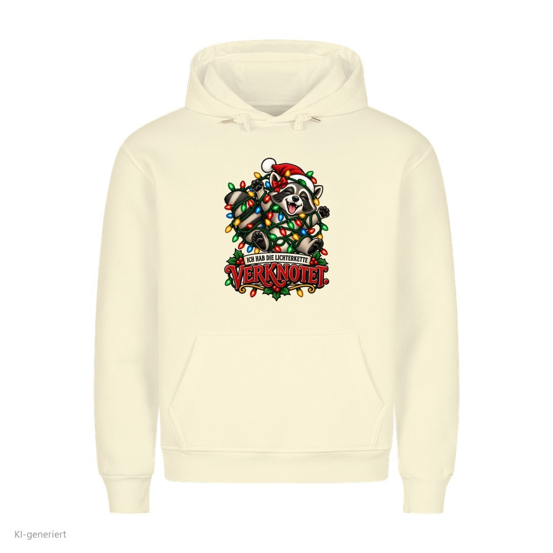 Partner Weihnachtshoodies Waschbär: Ich hab die Lichterkette verknotet - Hoodie in Beige