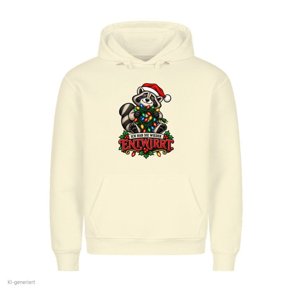 Partner Weihnachtshoodies Waschbär: Ich hab sie wieder entwirrt - Hoodie in Beige