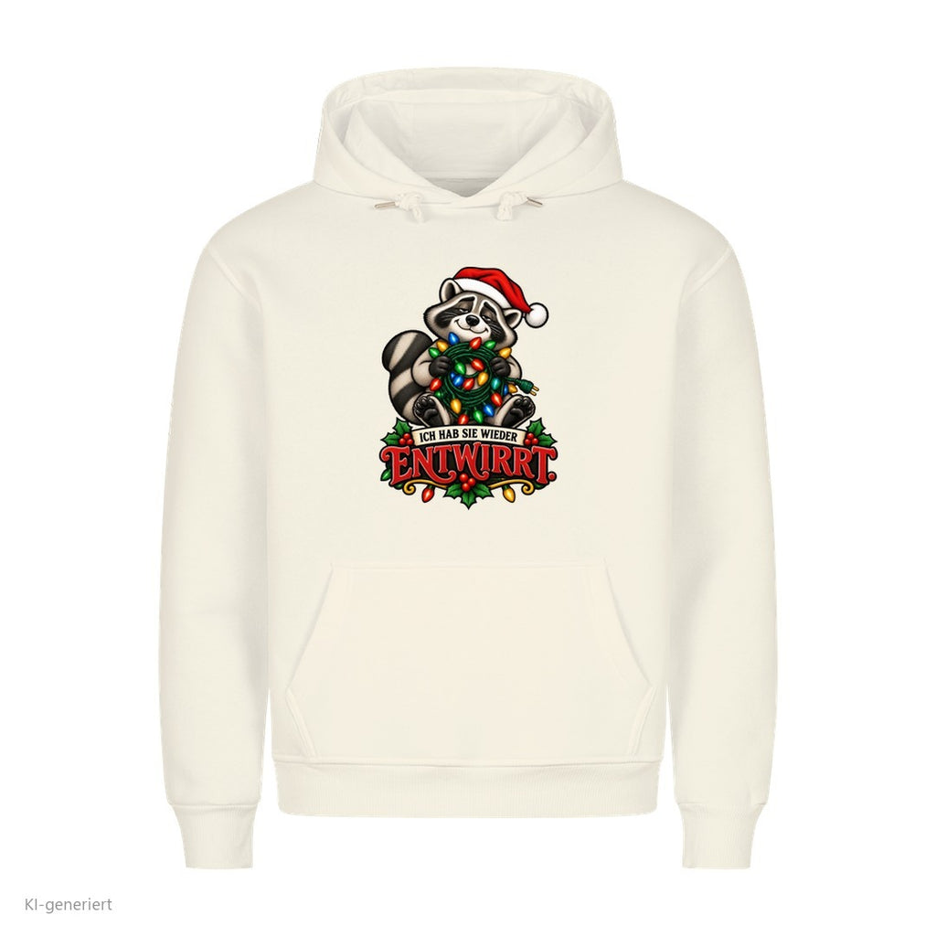 Partner Weihnachtshoodies Waschbär: Ich hab sie wieder entwirrt - Hoodie in Weiß
