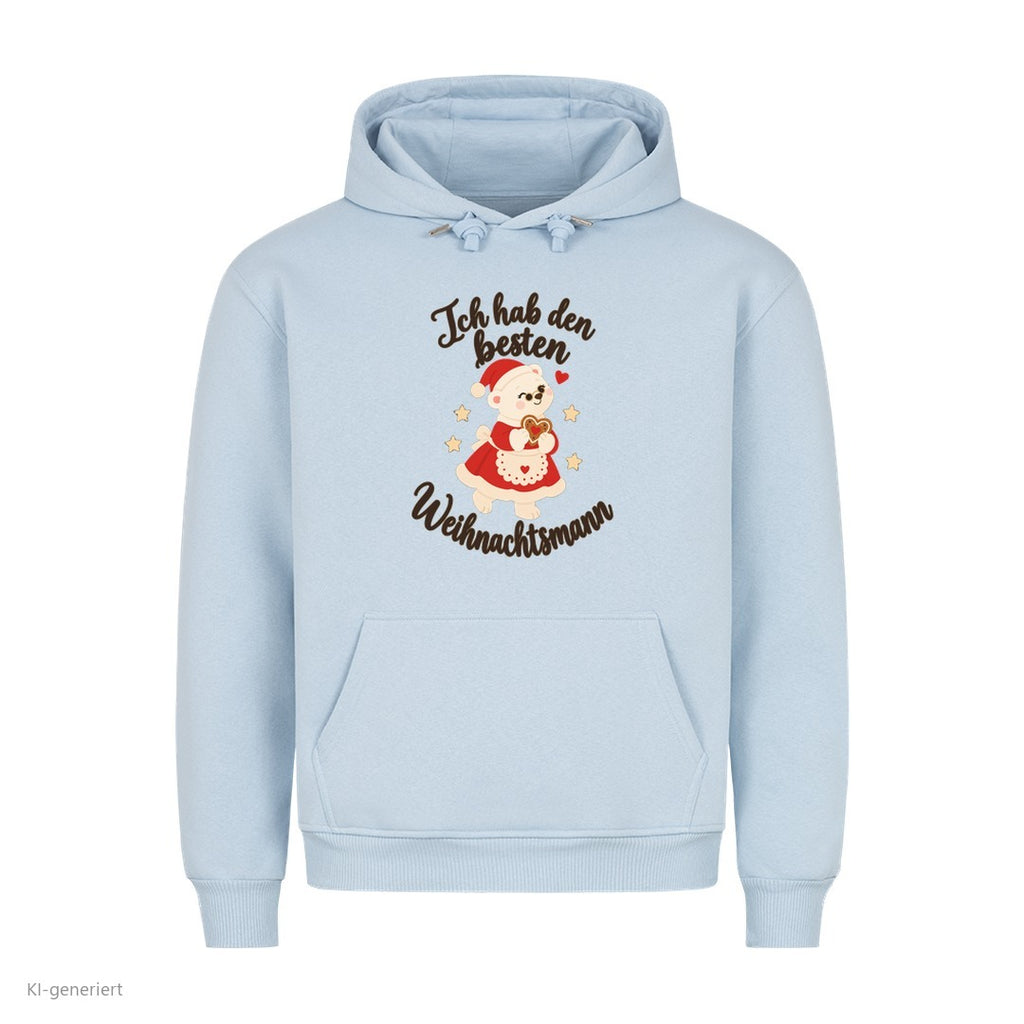 Partner Weihnachtshoodies Weihnachtsmann: Ich hab den besten Weihnachtsmann - Hoodie in Babyblau