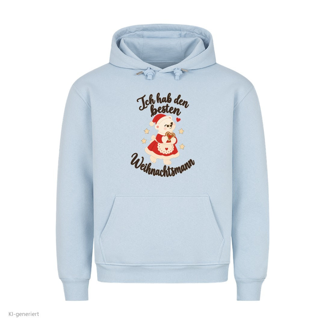 Partner Weihnachtshoodies Weihnachtsmann: Ich hab den besten Weihnachtsmann - Hoodie in Babyblau