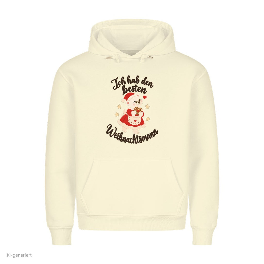 Partner Weihnachtshoodies Weihnachtsmann: Ich hab den besten Weihnachtsmann - Hoodie in Beige